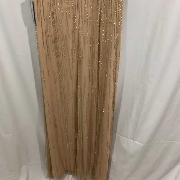 NEW Adrianna Papell Halter Beaded Blouson Gown in Taupe‎ [SZ 14 ] #A47 - Picture 8 of 10